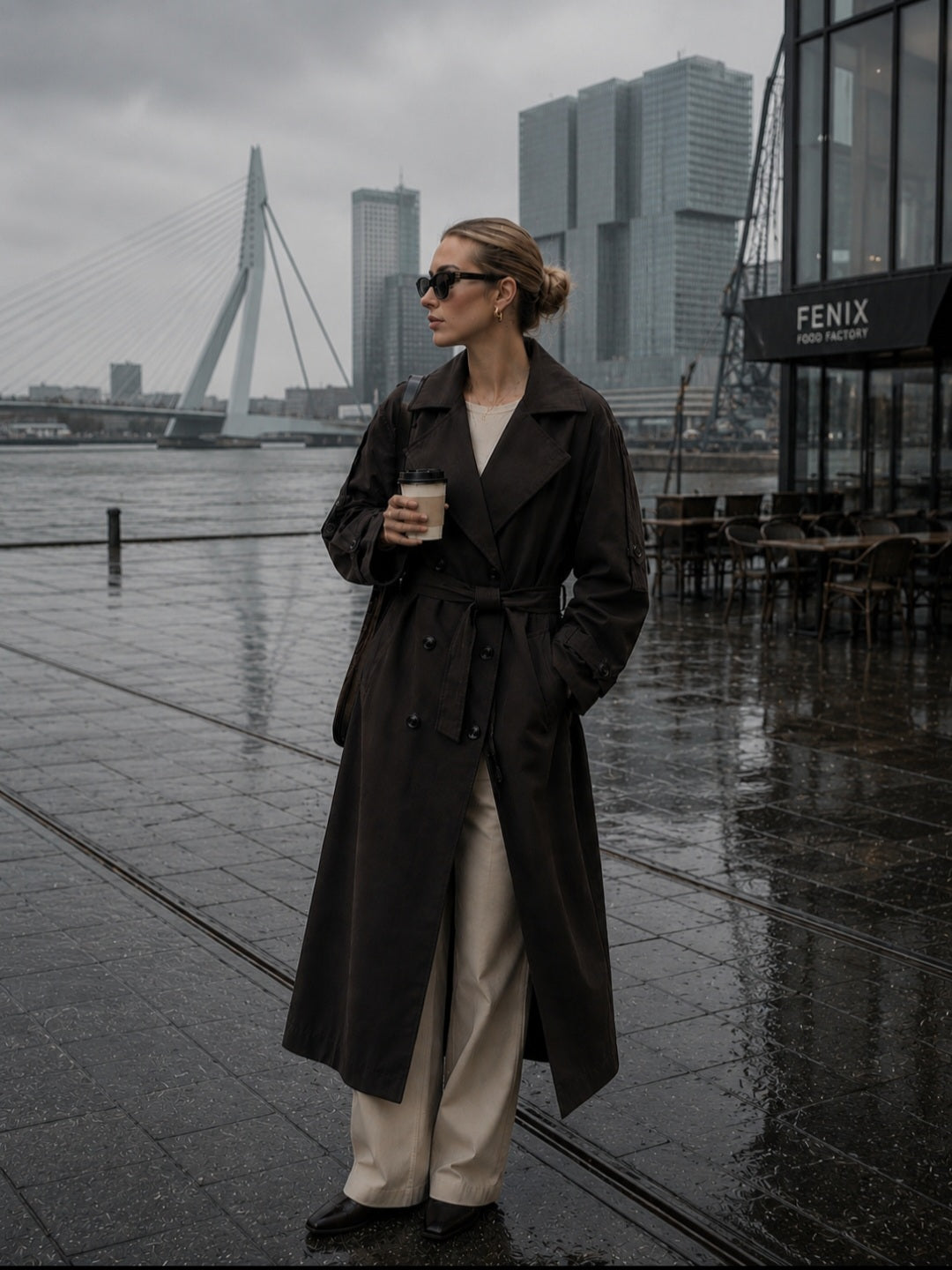 Élise Trench Coat – Chocolate Brown