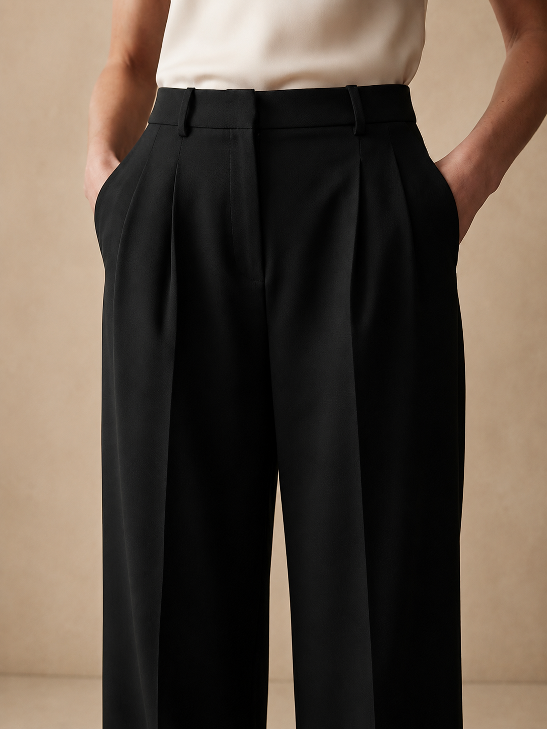 Premium Pleated Trousers – Black