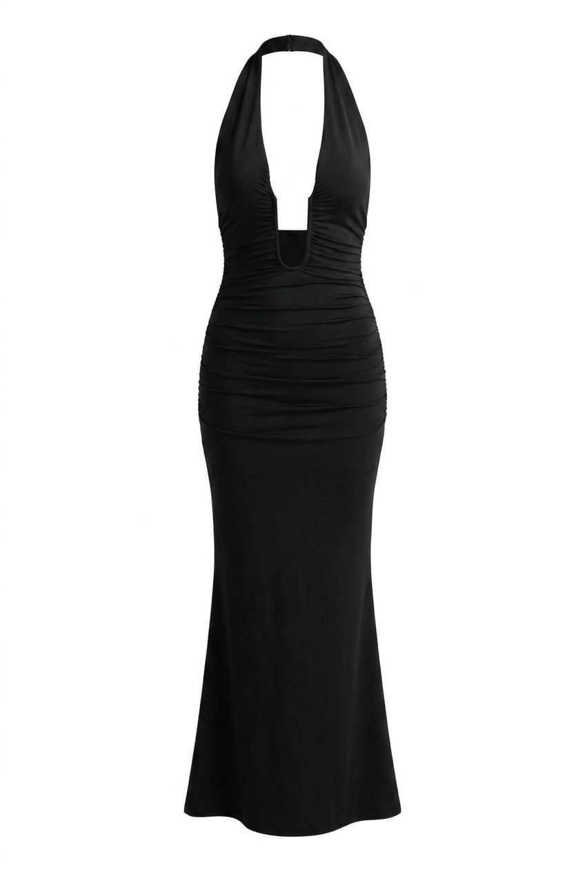 Sleek Maxi Dress - Black