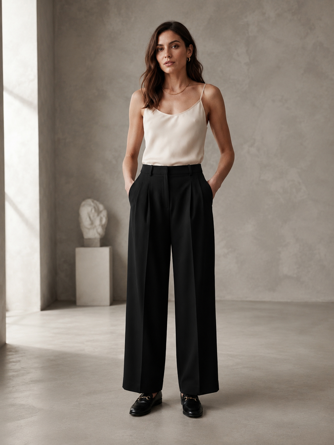Premium Pleated Trousers – Black